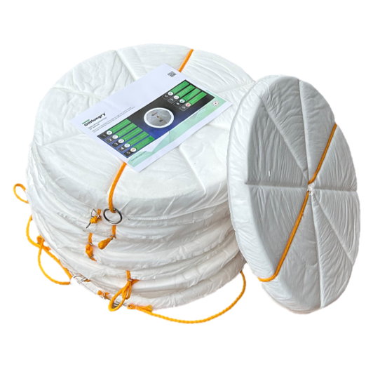 OilHungry - Oil-Only Absorbent Float - 10 Pack -12' of PP Rope, (1) Disposable Bag and (1) Pair of gloves, Absorption Capacity 2.7 gallons or 10 L per float. - OilHungry